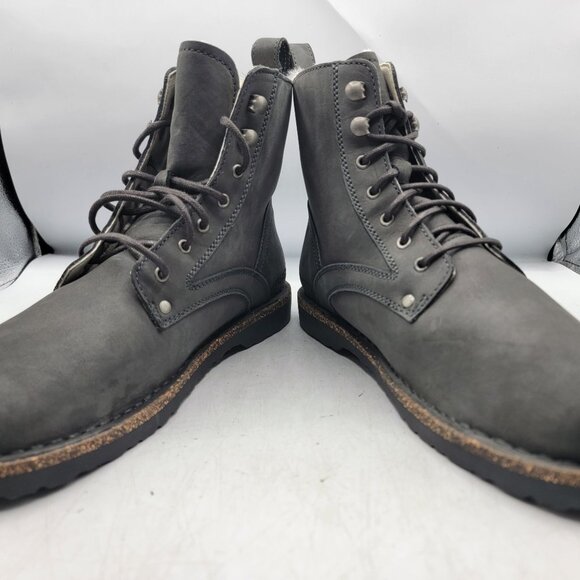 Birkenstock Bryson Womens 41 E Gray Shearling Waxy Nubuck Graphite Boots - Picture 2 of 14